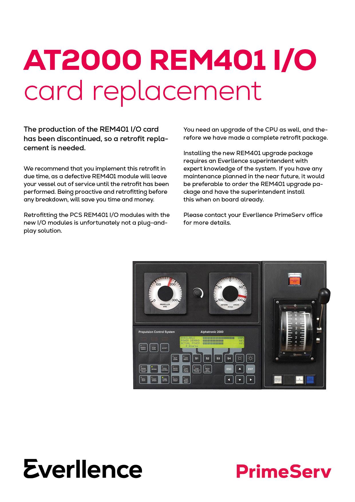 AT2000 REM401 IO card replacement